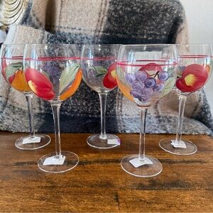 Verdona collection by Home Trends hand-painted wine goblets -Set of 5